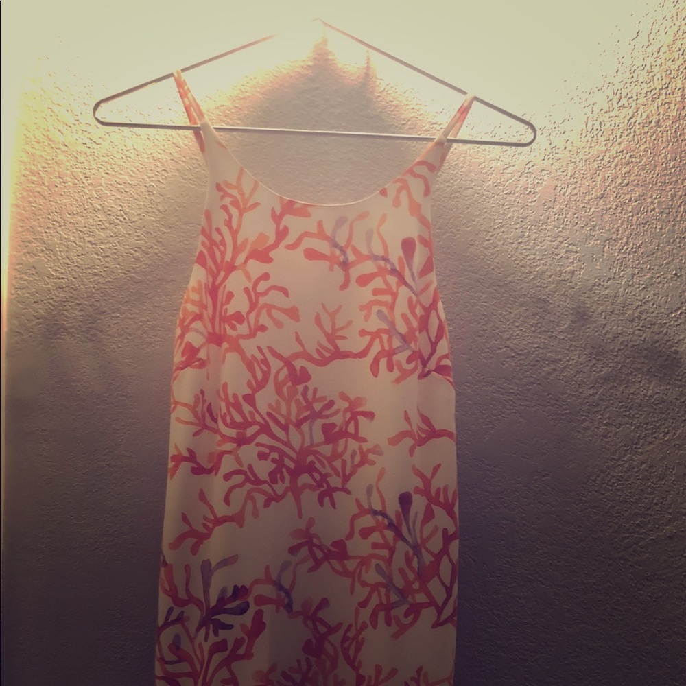 Sexy and unique coral print short dress